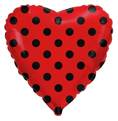 Heart Dots - Red, Regular (18" - 45 cm )