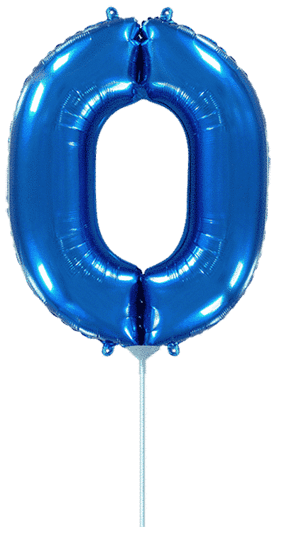 Number 0 Mini - Blue, 14"/35cm