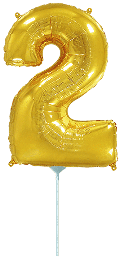 Number 2 Mini - Gold, 14"/35cm