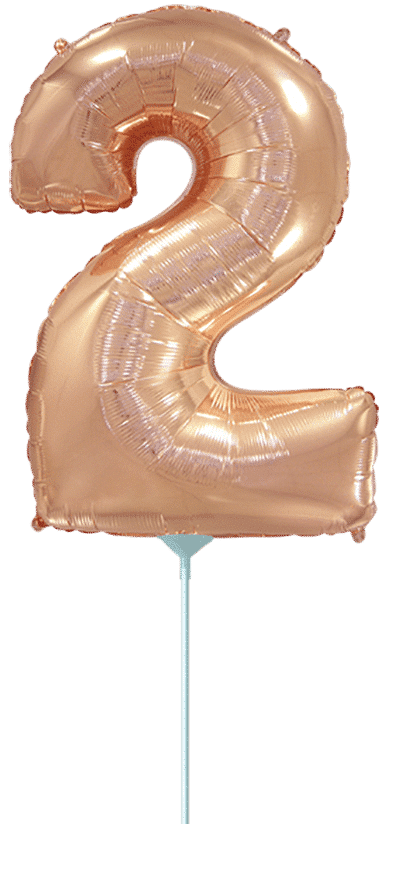 Number 2 Mini - Rose Gold, 14"/35cm