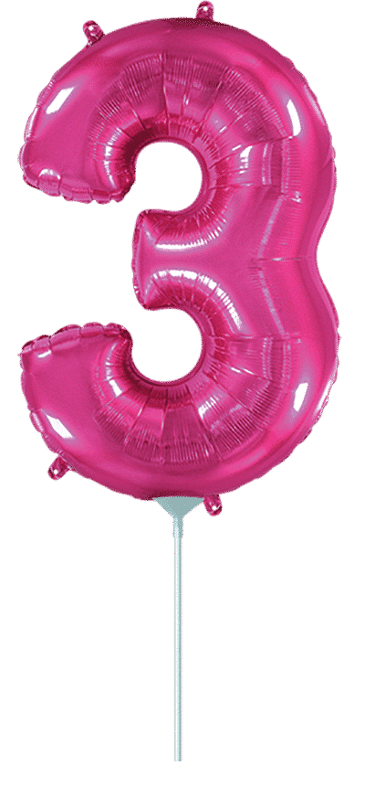 Number 3 Mini - Fuchsia, 14"/35cm