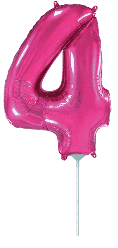 Number 4 Mini - Fuchsia, 14"/35cm