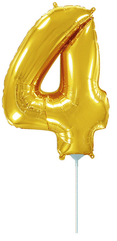 Number 4 Mini - Gold, 14"/35cm
