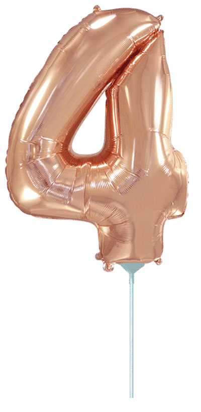 Number 4 Mini - Rose Gold, 14"/35cm