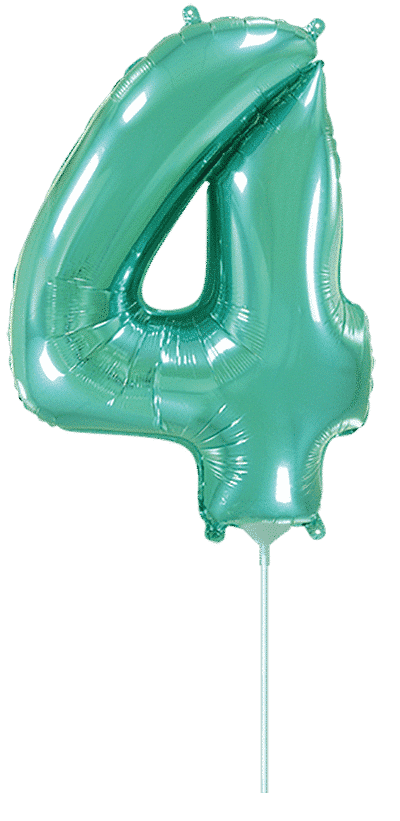 Number 4 Mini - Turquoise, 14"/35cm