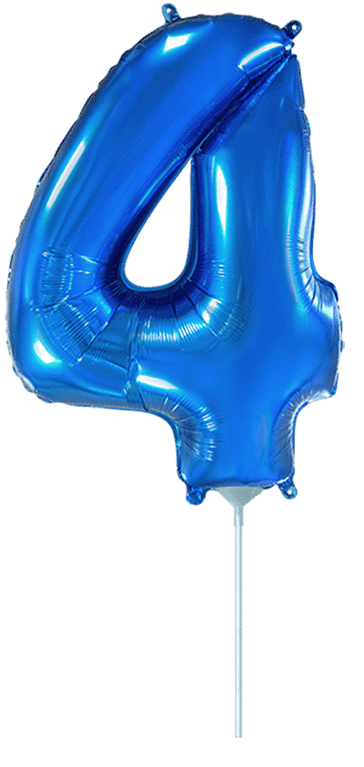 Number 4 Mini - Blue, 14"/35cm