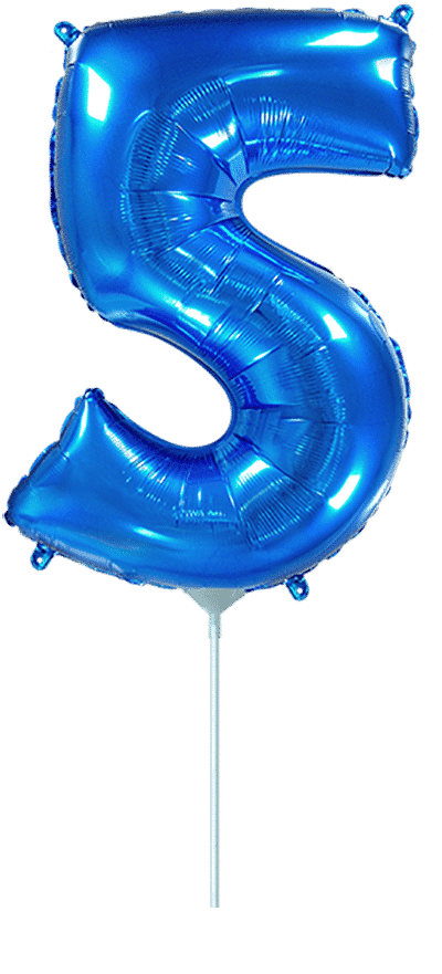 Number 5 Mini - Blue, 14"/35cm