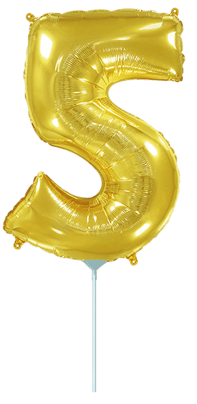 Number 5 Mini - Gold, 14"/35cm