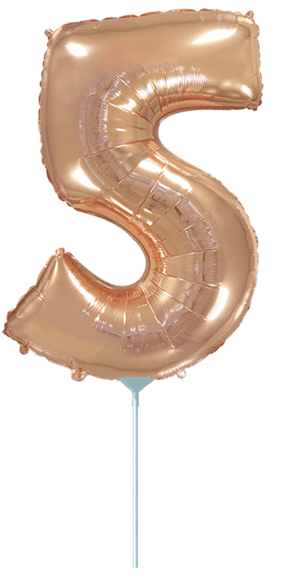 Number 5 Mini - Rose Gold, 14"/35cm