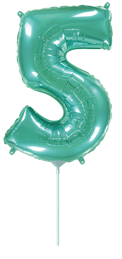 Number 5 Mini - Turquoise, 14"/35cm