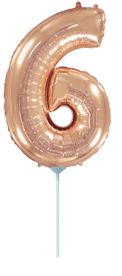 Number 6 Mini - Rose Gold, 14"/35cm