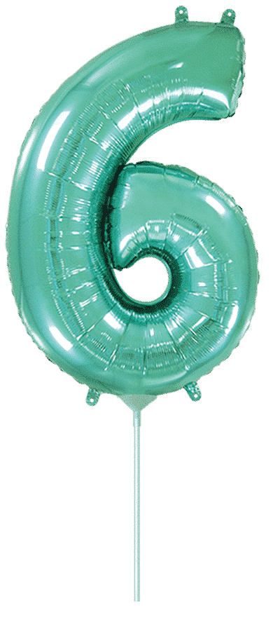 Number 6 Mini - Turquoise, 14"/35cm