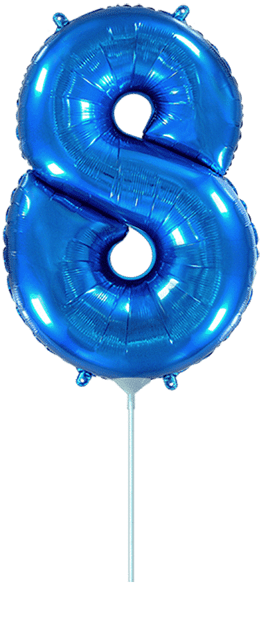 Number 8 Mini - Blue, 14"/35cm