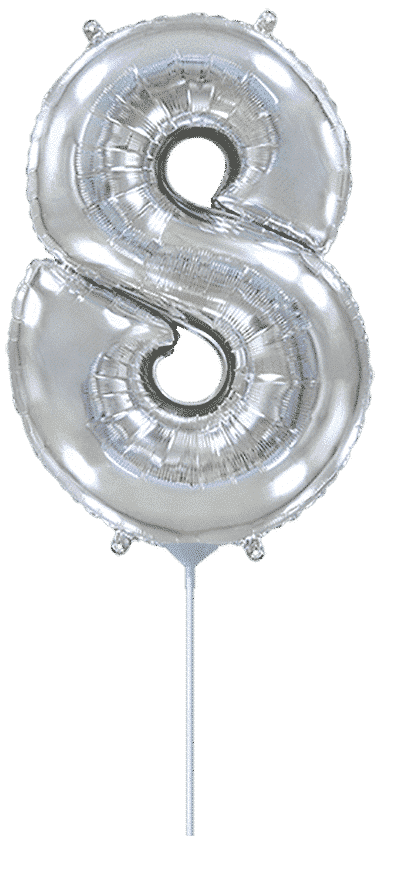 Number 8 Mini - Silver, 14"/35cm