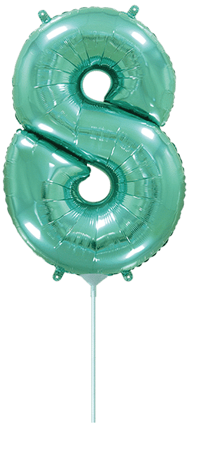 Number 8 Mini - Turquoise, 14"/35cm