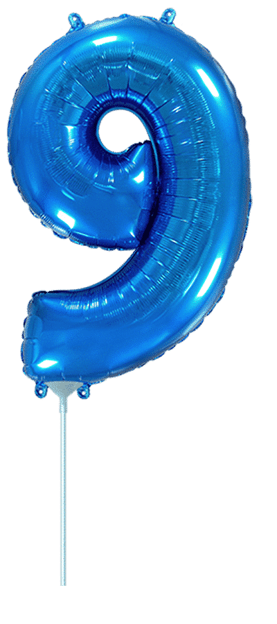 Number 9 Mini - Blue, 14"/35cm