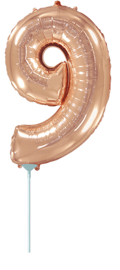 Number 9 Mini - Rose Gold, 14"/35cm