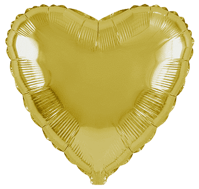 Heart - Regular (18" - 45 cm ), Gold