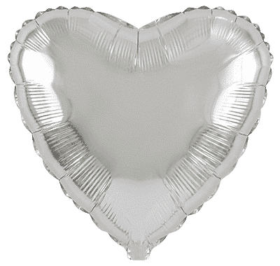 Heart - Regular (18" - 45 cm ), Silver