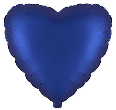 Heart - Regular (18" - 45 cm ), Satin Navy Blue
