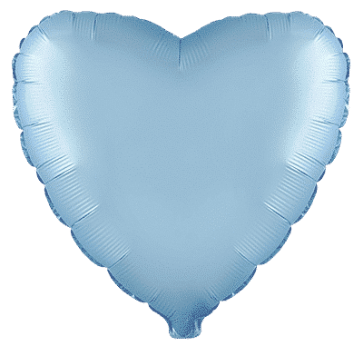 Heart - Regular (18" - 45 cm ), Satin Pastel Blue