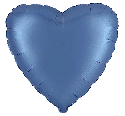 Heart - Regular (18" - 45 cm ), Satin Steel Blue