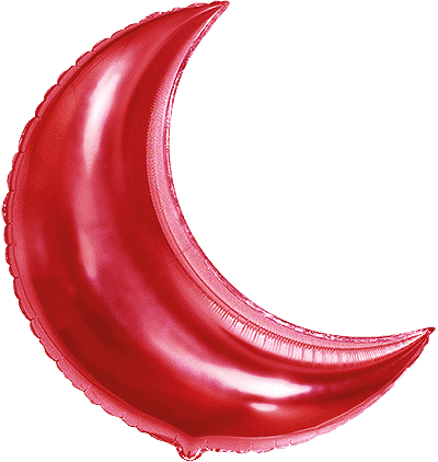 Half Moon - Red, 35"/88cm.h x 24"/62cm.w