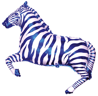 Zebra - Blue, 29"/75cm.h x 42"/107cm.w