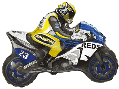 Moto Racing - Blue, 26"/66cm.h x 33"/84cm.w
