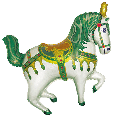 Horse Fair - Green, 35"/90cm.h x 39"/98cm.w