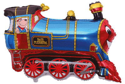 Train - Blue, 28"/70cm.h x 31"/80cm.w