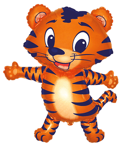 Tiger Cub - Blue, 36"/92cm.h x 28"/72cm.w
