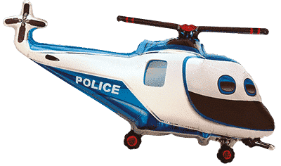 Police Helicopter - 22"/57cm.h x 38"/96cm.w
