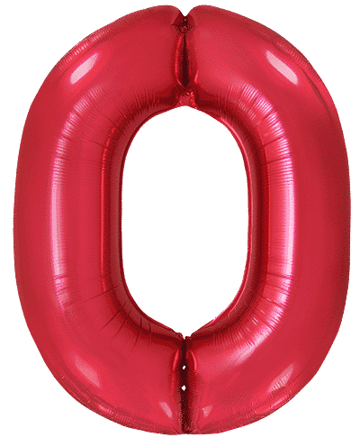 Number 0 - Red, 40"/102cm