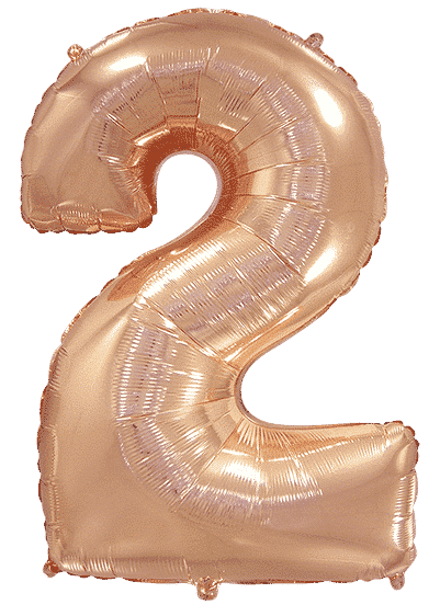 Number 2 - Rose Gold, 40"/102cm