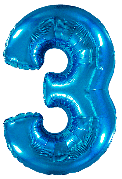 Number 3 - Blue, 40"/102cm