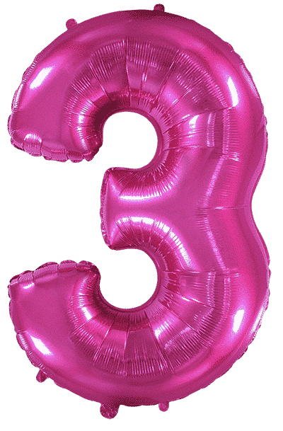 Number 3 - 26"/67cm, Fuchsia