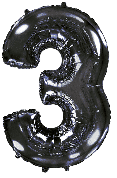 Number 3 - Black, 40"/102cm