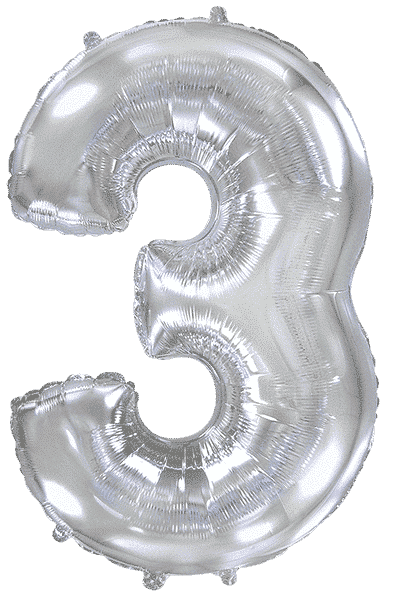 Number 3 - Silver, 40"/102cm