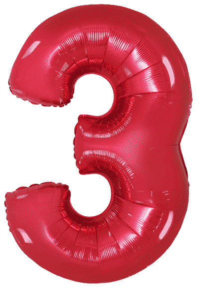 Number 3 - Red, 40"/102cm