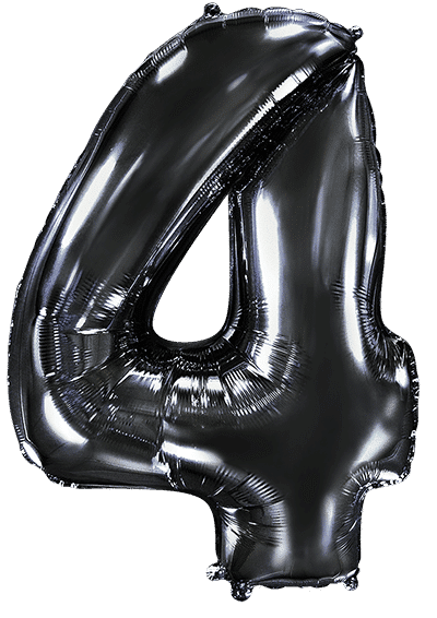 Number 4 - Black, 40"/102cm