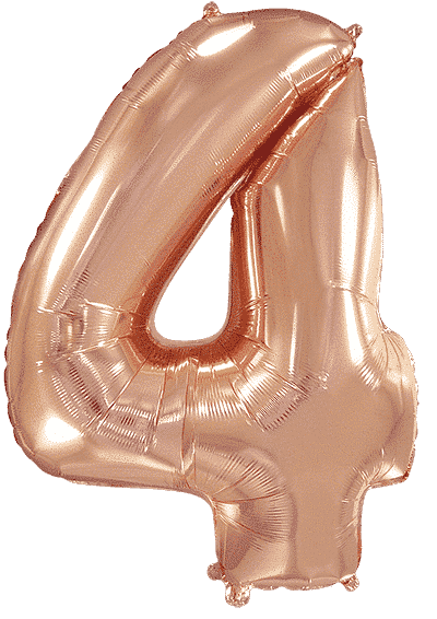 Number 4 - Rose Gold, 40"/102cm