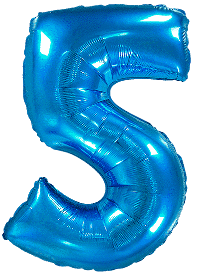 Number 5 - Blue, 40"/102cm