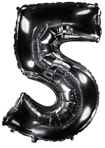 Number 5 - Black, 40"/102cm