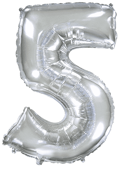 Number 5 - Silver, 40"/102cm