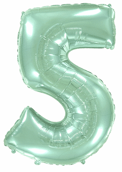 Number 5 - Pastel Mint, 40"/102cm