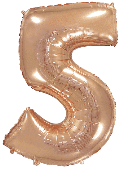 Number 5 - Rose Gold, 40"/102cm
