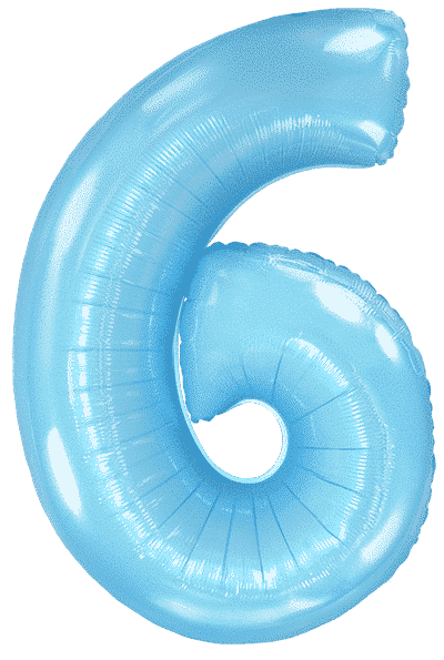 Number 6 - Pastel Blue, 40"/102cm
