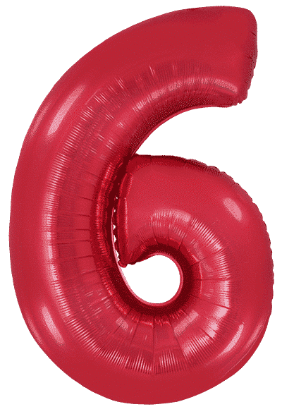 Number 6 - Red, 40"/102cm