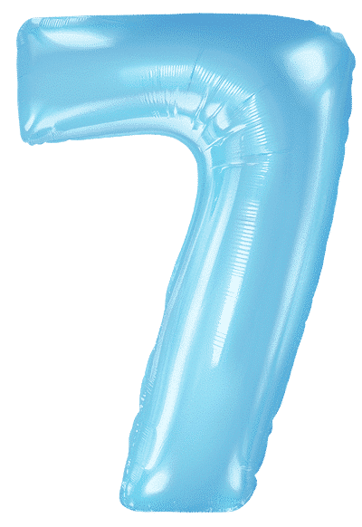 Number 7 - Pastel Blue, 40"/102cm